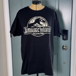 Jurassic World T Shirt Mens XL Black Logo Graphic Movie Dinosaur Universal